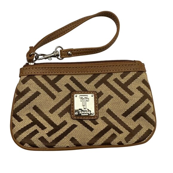 Tignanello Women's Pebbled Leather Shoulder Handbag Purse Brown With Wristlet - Picture 14 of 16